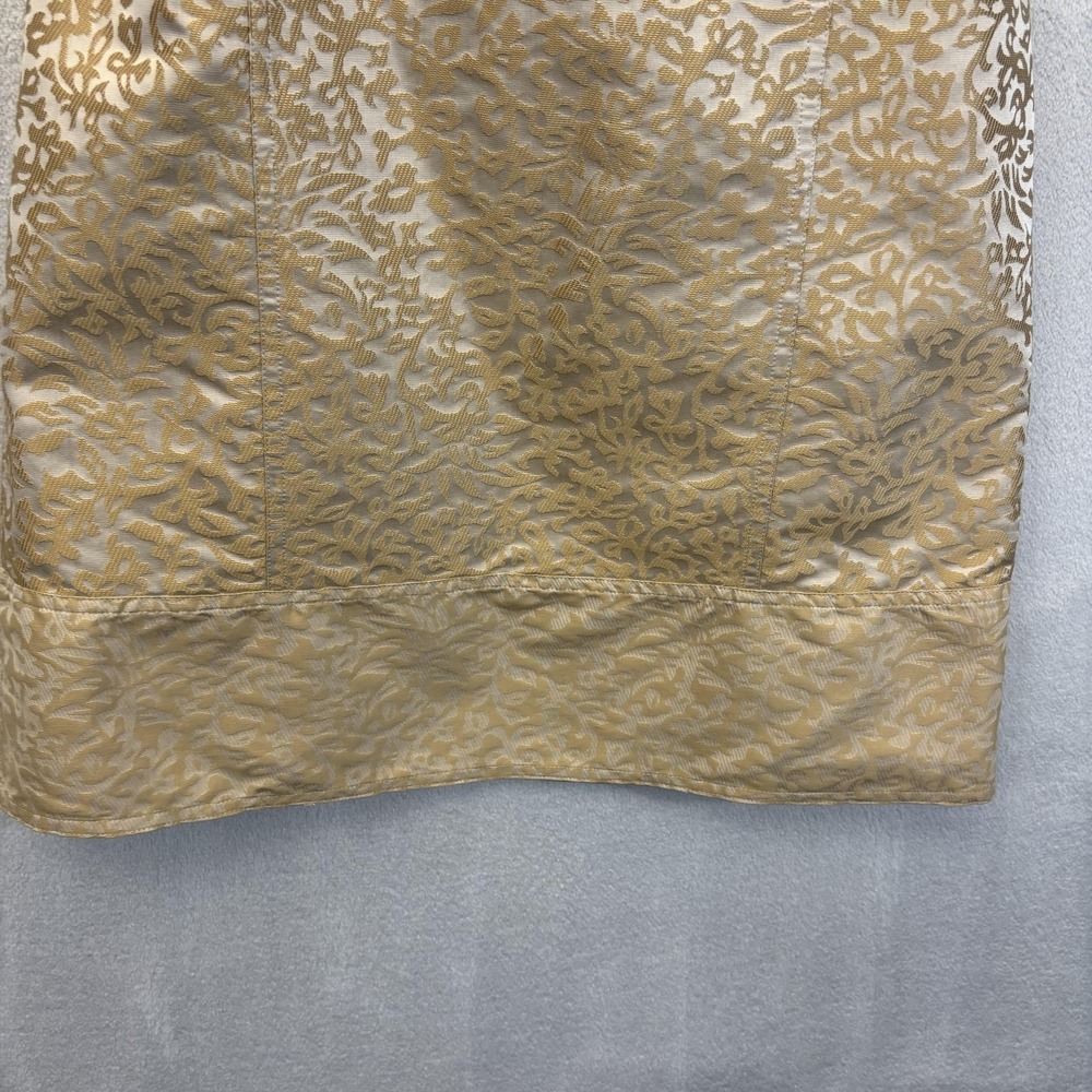 Sigrid Olsen Collection Silk Blend Jacquard Sheath Dress Womens 6 Gold Paisley - Picture 9 of 13